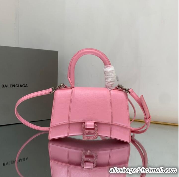 Top Quality Balenciaga HOURGLASS SMALL TOP HANDLE BAG 59353 pink