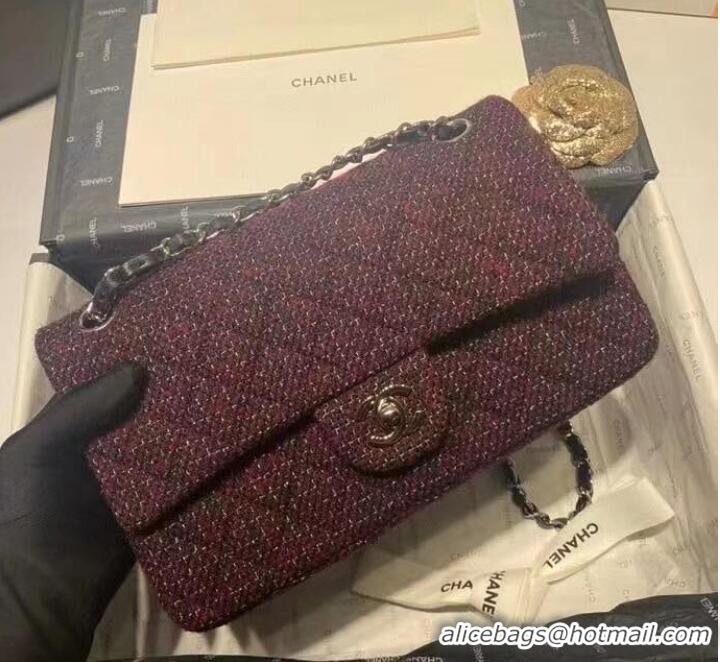 Good Looking Chanel 2.55 Flap Bag 1112 Wine with Silver Hardware