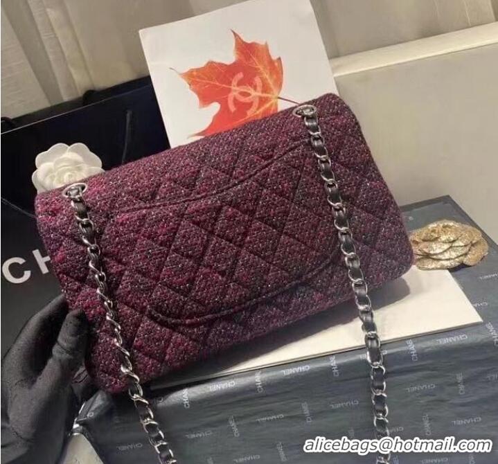 Good Looking Chanel 2.55 Flap Bag 1112 Wine with Silver Hardware