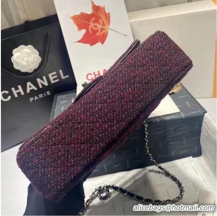 Good Looking Chanel 2.55 Flap Bag 1112 Wine with Silver Hardware