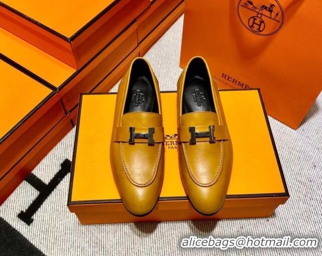 Grade Quality Hermes Pairs Loafer in Calfskin Brown/Black 0611065