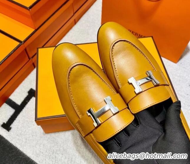 Grade Quality Hermes Pairs Loafer in Calfskin Brown/Black 0611065