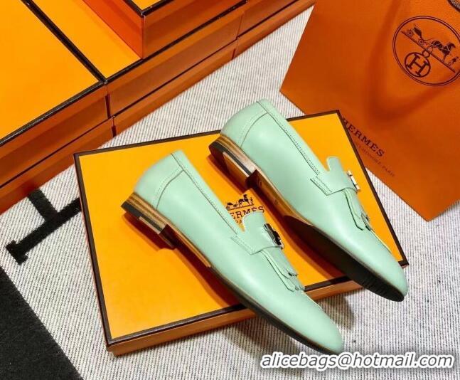 Hot Style Hermes Royal Loafer in Calfskin Light Green 611077