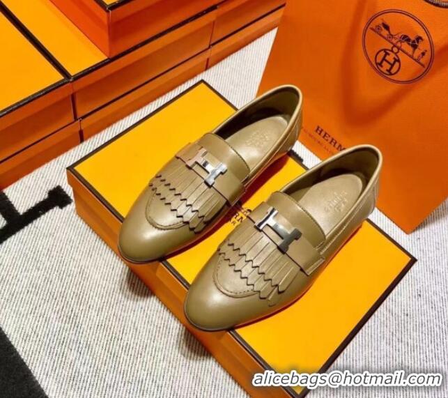 Pretty Style Hermes Royal Loafer in Calfskin Brown 611078