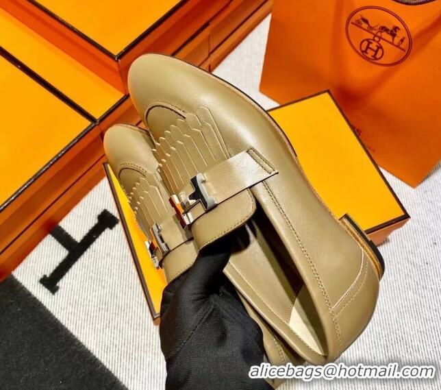 Pretty Style Hermes Royal Loafer in Calfskin Brown 611078