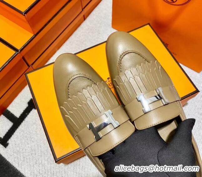 Pretty Style Hermes Royal Loafer in Calfskin Brown 611078