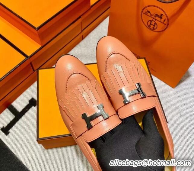 Sumptuous Hermes Royal Loafer in Calfskin Yellow/Pink 611079