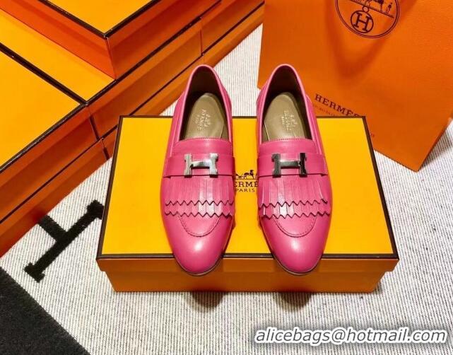 Stylish Hermes Royal Loafer in Calfskin Rosy 0611081