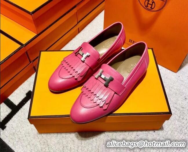 Stylish Hermes Royal Loafer in Calfskin Rosy 0611081