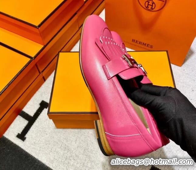 Stylish Hermes Royal Loafer in Calfskin Rosy 0611081