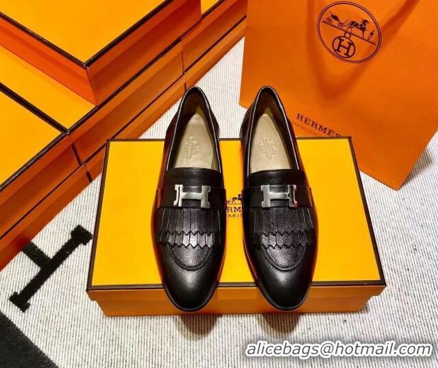 Top Quality Hermes Royal Loafer in Calfskin Black/Brown 611082