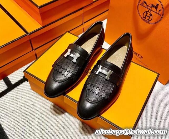 Top Quality Hermes Royal Loafer in Calfskin Black/Brown 611082