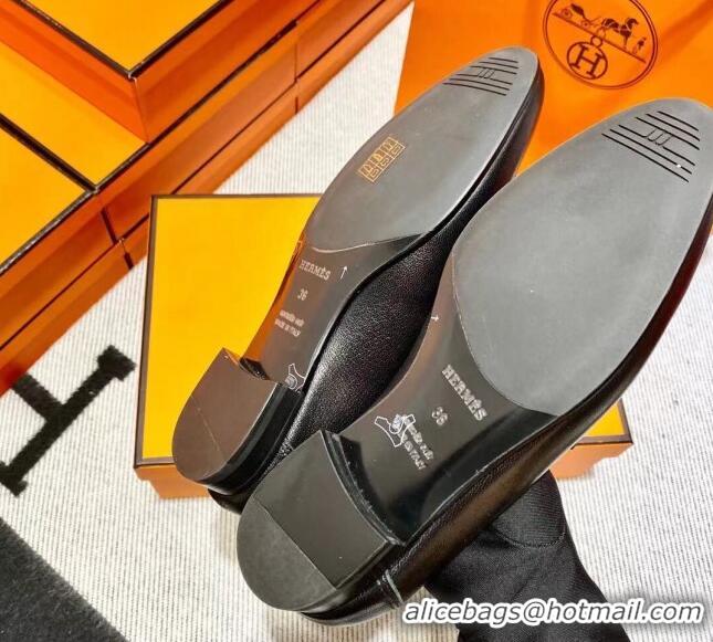 Top Quality Hermes Royal Loafer in Calfskin Black/Brown 611082