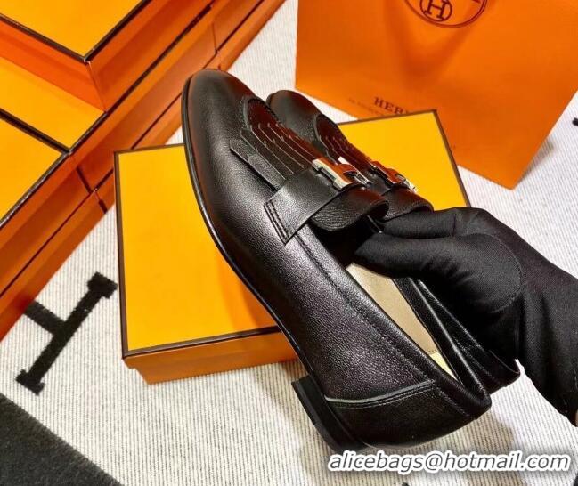 Top Quality Hermes Royal Loafer in Calfskin Black/Brown 611082