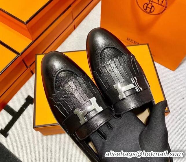 Top Quality Hermes Royal Loafer in Calfskin Black/Brown 611082