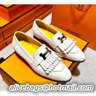 Good Quality Hermes Royal Loafer in Calfskin Off-white/Yellow 611082