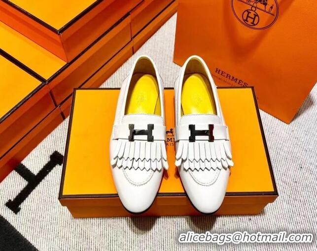 Good Quality Hermes Royal Loafer in Calfskin Off-white/Yellow 611082