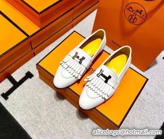 Good Quality Hermes Royal Loafer in Calfskin Off-white/Yellow 611082