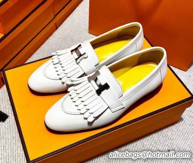 Good Quality Hermes Royal Loafer in Calfskin Off-white/Yellow 611082