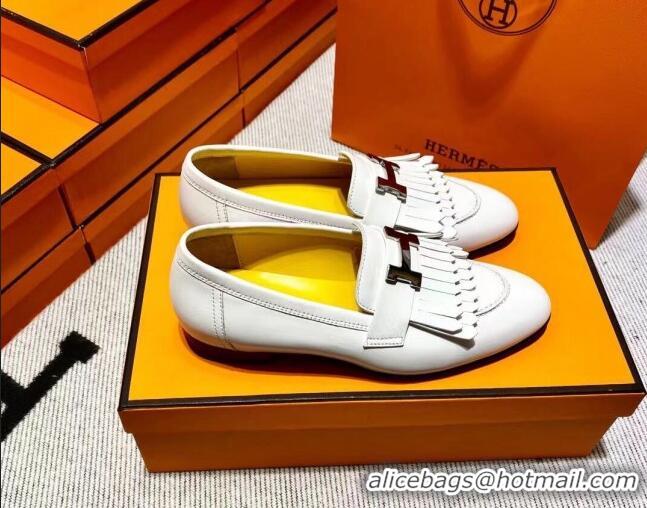 Good Quality Hermes Royal Loafer in Calfskin Off-white/Yellow 611082