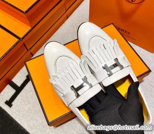 Good Quality Hermes Royal Loafer in Calfskin Off-white/Yellow 611082