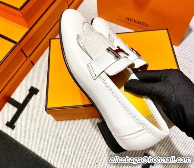 Good Quality Hermes Royal Loafer in Calfskin Off-white/Yellow 611082