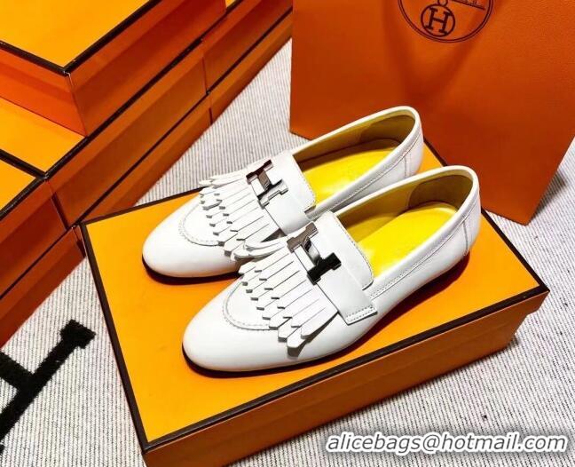 Good Quality Hermes Royal Loafer in Calfskin Off-white/Yellow 611082