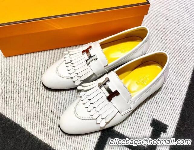 Good Quality Hermes Royal Loafer in Calfskin Off-white/Yellow 611082