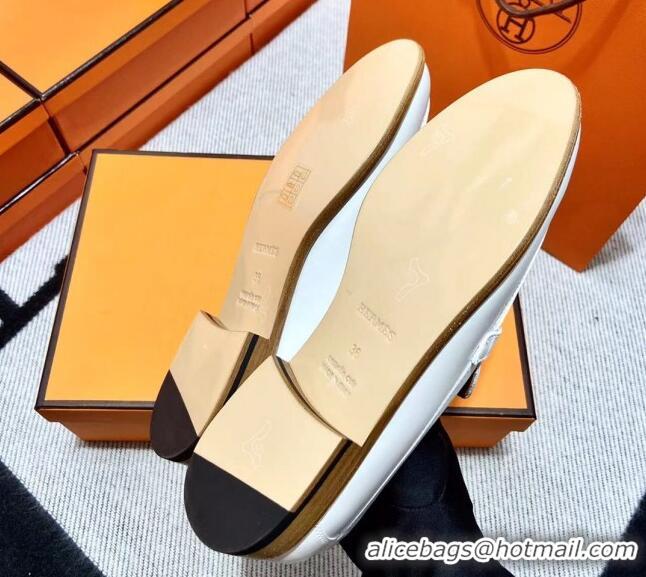 Best Grade Hermes Destin Loafer in Calfskin White 611089