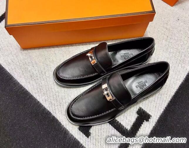 Discount Hermes Destin Loafer in Calfskin Black 611090