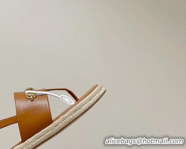 Purchase Hermes Eloise Thong Flat Sandals Brown 062234