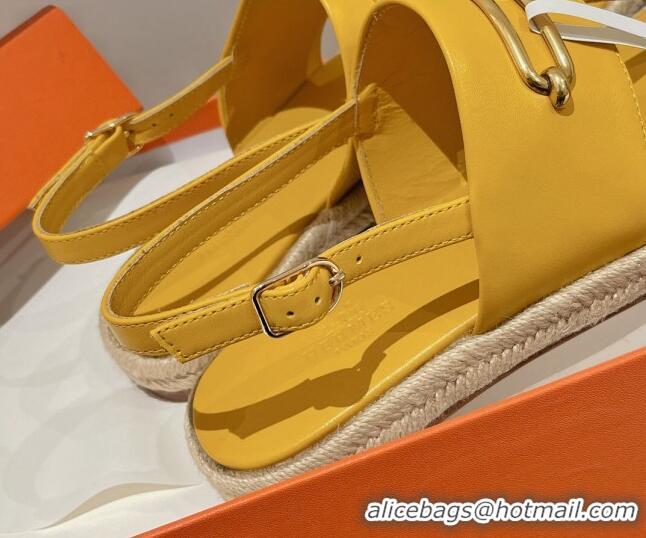 Low Cost Hermes Eloise Thong Flat Sandals Yellow 062235