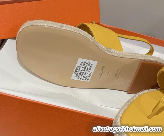 Low Cost Hermes Eloise Thong Flat Sandals Yellow 062235