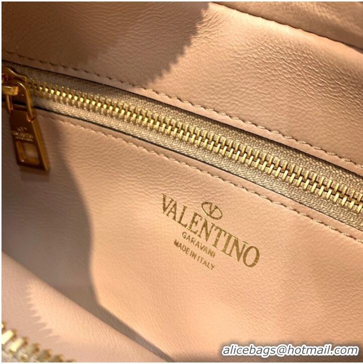 Good Taste VALENTINO GARAVANI STUD SIGN Calf Leather Hobo bag 1W2B0K69 pink