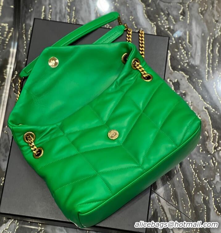 Good Quality Yves Saint Laurent PUFFER SMALL CHAIN BAG IN QUILTED LAMBSKIN 5774761 EMERALD GREEN