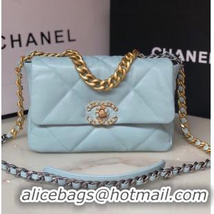 Promotional CHANEL Original Lambskin 19 Flap Bag AS1160 AS1161 light Blue