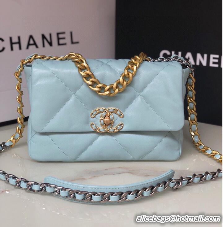 Promotional CHANEL Original Lambskin 19 Flap Bag AS1160 AS1161 light Blue