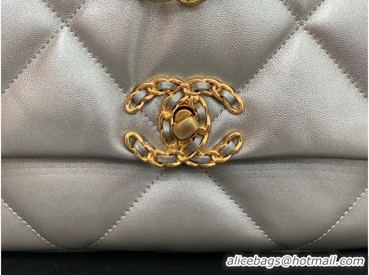 Good Product CHANEL Original Lambskin 19 Flap Bag AS1160 AS1161 Silver