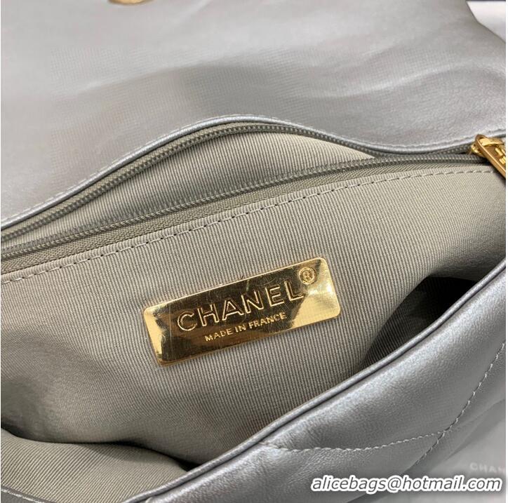 Good Product CHANEL Original Lambskin 19 Flap Bag AS1160 AS1161 Silver