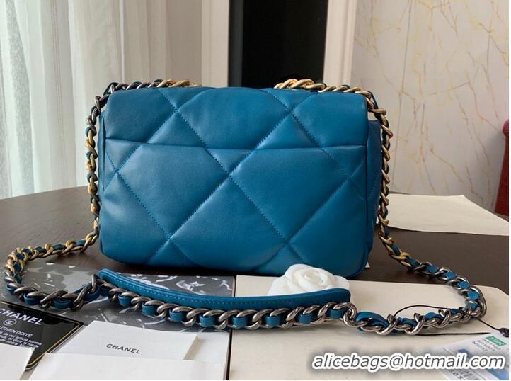 Most Popular CHANEL Original Lambskin 19 Flap Bag AS1160 AS1161 Dark Blue