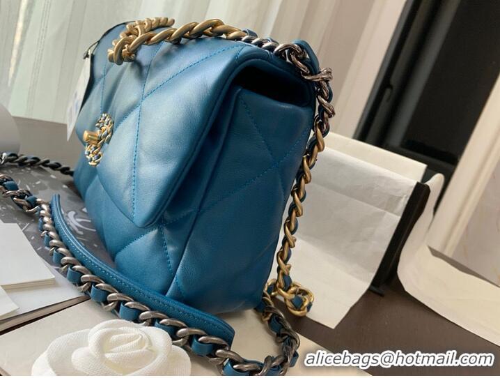 Most Popular CHANEL Original Lambskin 19 Flap Bag AS1160 AS1161 Dark Blue