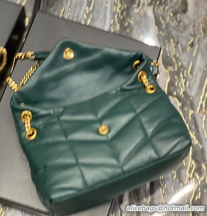 Popular Style Yves Saint Laurent PUFFER SMALL CHAIN BAG IN QUILTED LAMBSKIN 5774761 blackish green