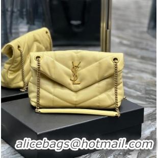 New Design Yves Saint Laurent PUFFER SMALL CHAIN BAG IN QUILTED LAMBSKIN 5774761 yellow