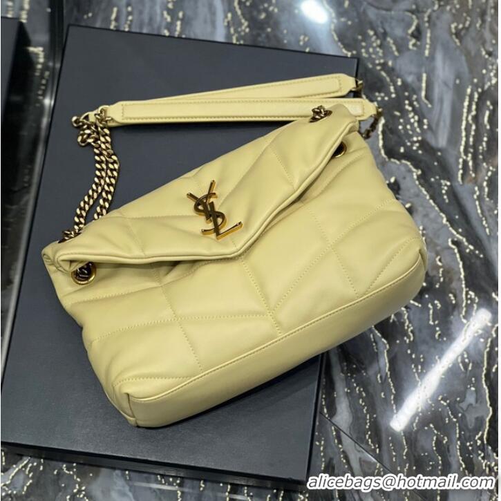 New Design Yves Saint Laurent PUFFER SMALL CHAIN BAG IN QUILTED LAMBSKIN 5774761 yellow