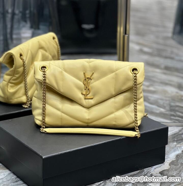 New Design Yves Saint Laurent PUFFER SMALL CHAIN BAG IN QUILTED LAMBSKIN 5774761 yellow