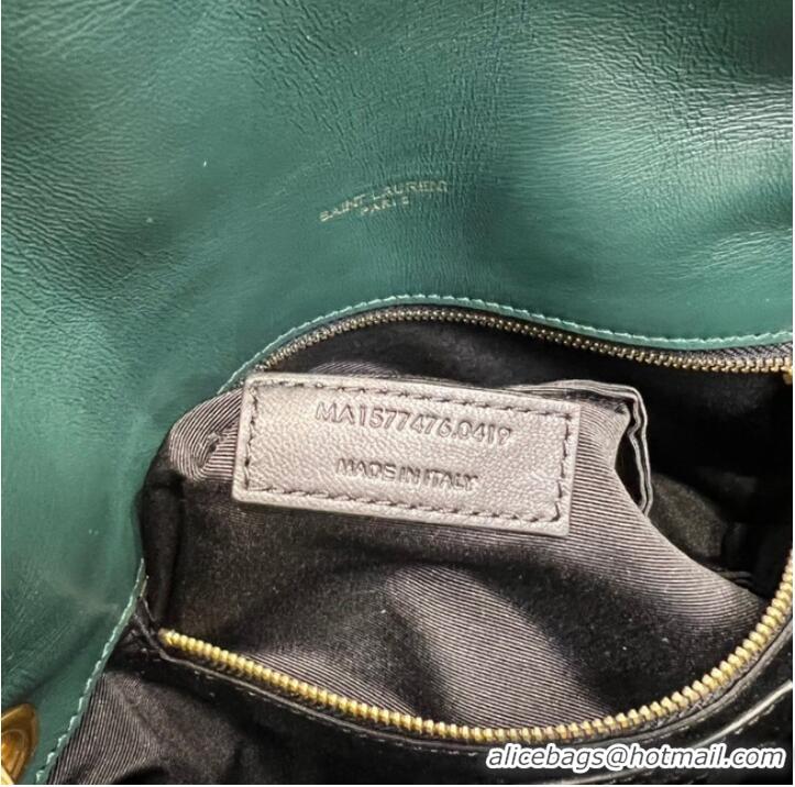 Pretty Style Yves Saint Laurent PUFFER SMALL CHAIN BAG IN QUILTED LAMBSKIN 620333 blackish green