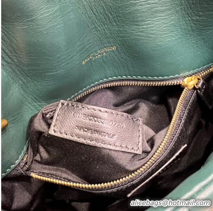 Pretty Style Yves Saint Laurent PUFFER SMALL CHAIN BAG IN QUILTED LAMBSKIN 620333 blackish green