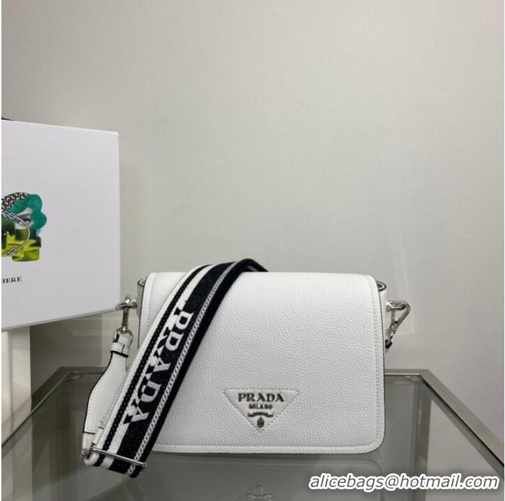 Buy New Grade Prada Leather bag with shoulder strap 1BD314 white