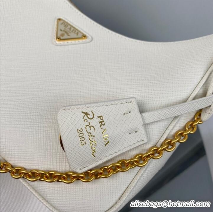 Promotional Prada Re-Edition 2005 Saffiano shoulder bag 1BH204 white