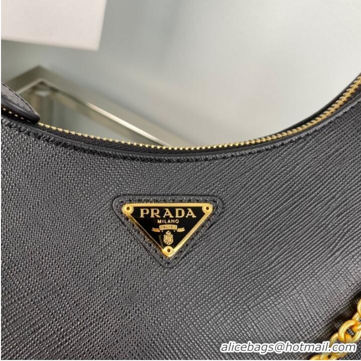 Famous Brand Prada Re-Edition 2005 Saffiano shoulder bag 1BH204 black